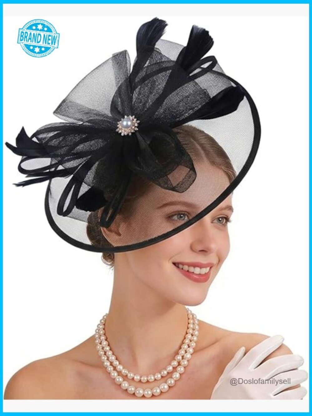 Vintage Feather Mesh Fascinator Tea Party Derby Hat with Clip Headband Versatile